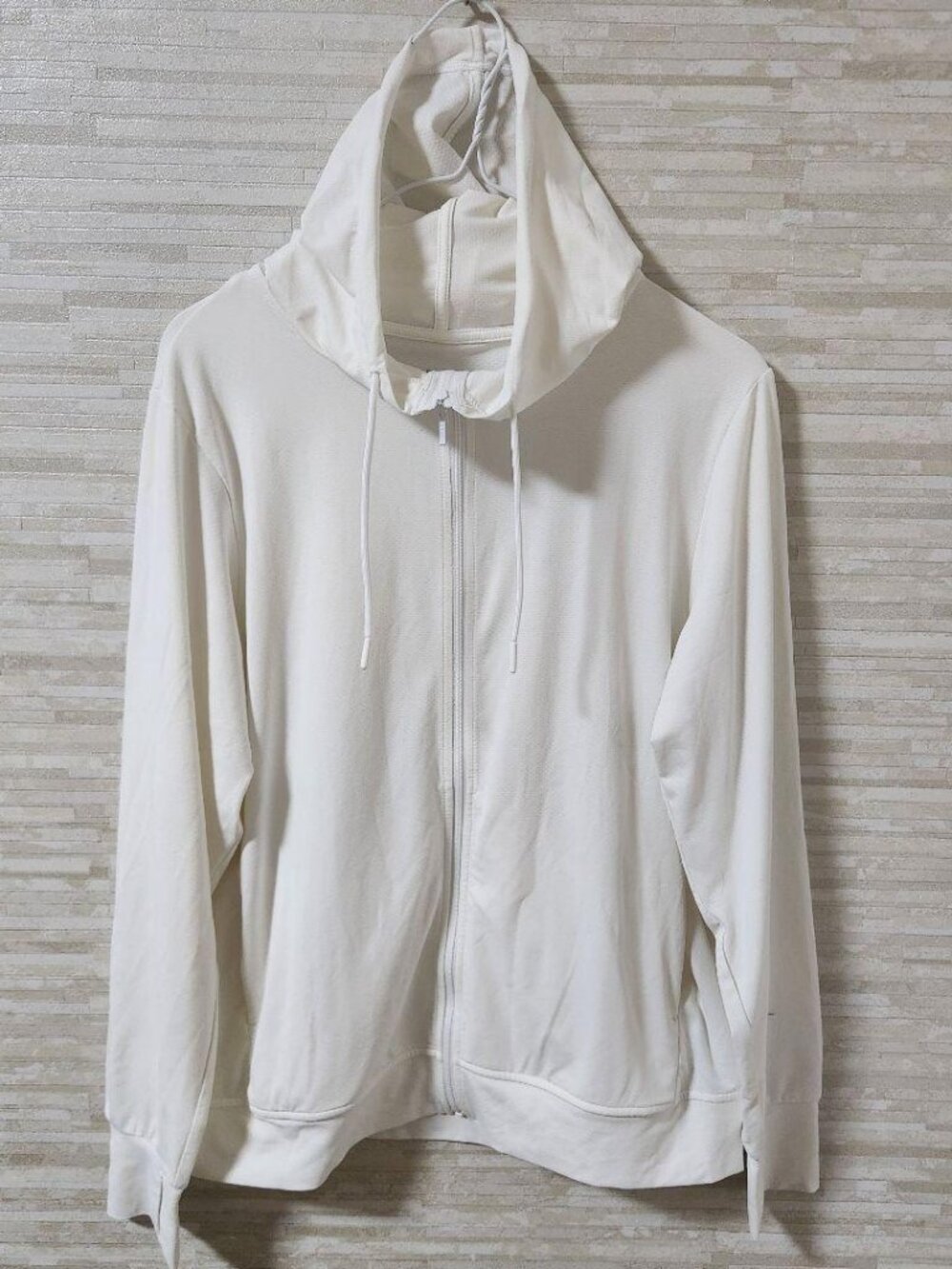 Croco Zip-Up Hoodie White